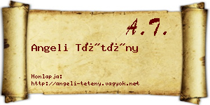 Angeli Tétény névjegykártya